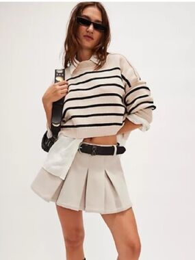 Free People Madison Ave Mini Skirt in French Oak NWT